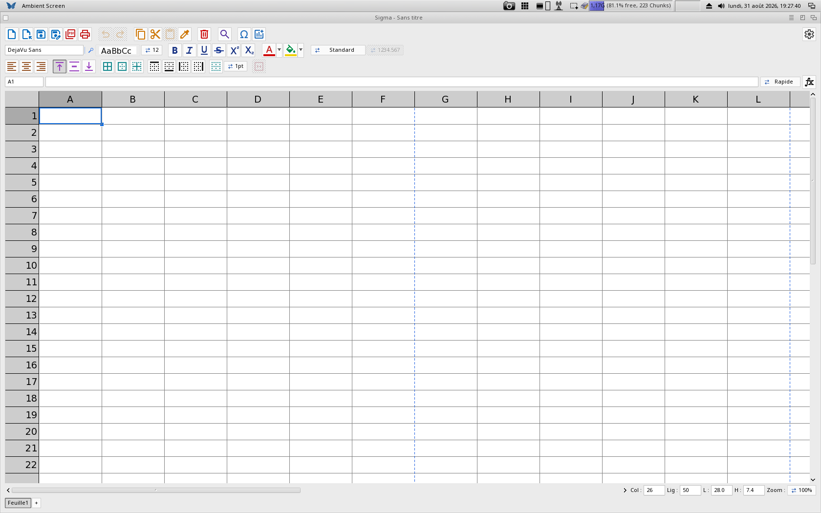 Papio-Office - Sigma, spreadsheet
